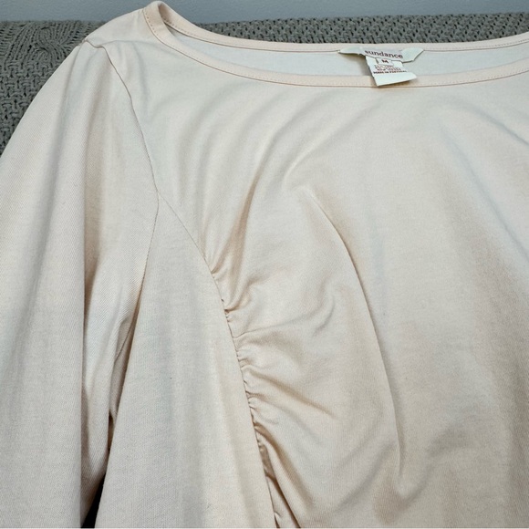 Sundance Women’s Ruched Ballet Pink Long Sleeve Top ~ Medium - Picture 2 of 10